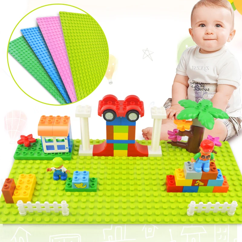 

Big Size Blocks Base Plate 32*16 Dots 51*25.5 cm Baseplate DIY Building Blocks Toys For Children Compatible Legoinglys Duplo