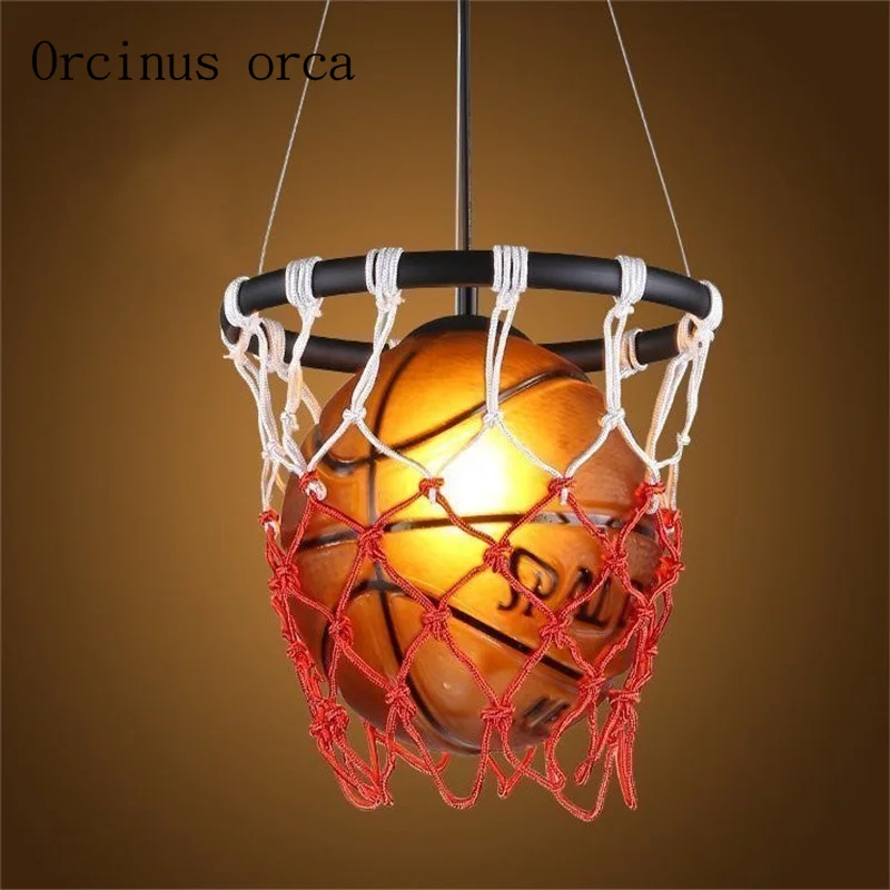 

American retro creative personality Restaurant Bar stadium sports theme art deco basketball Chandelier