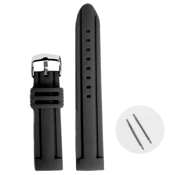 

20mm 22mm Clever Black Silicone Watch Band Jelly Rubber Ladies Men Watches Band Straps Free Spring Bar 1 Set WB1072A