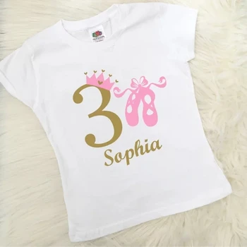 

customize 1st, 2nd, 3rd, 4th, 5th Stars kids t shirts tops Ballerina birthday tees baby shower toddler outfit bodysuit onepiece