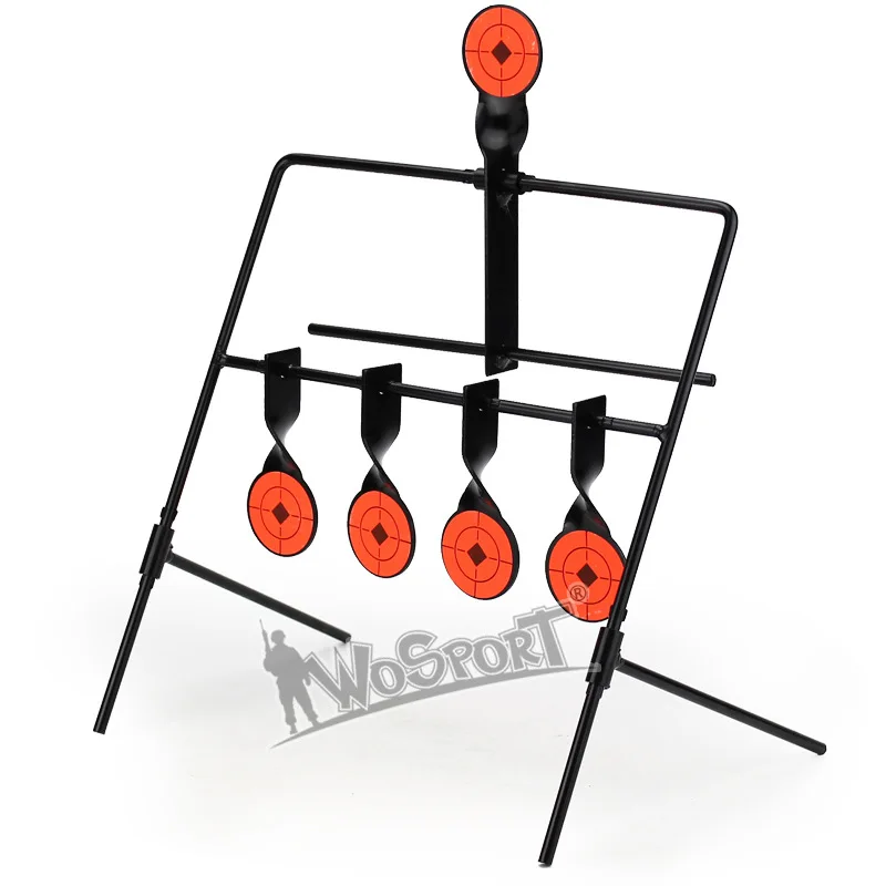 New WOSPORT Tactical 5 Plate Reset Shooting Target Metal Windbell