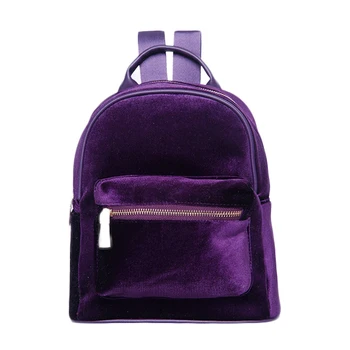 

60PCS/LOT Fashion Simple Designer Backpack Soft Velvet Backpack Women Small Travel Backpacks School Bags for Teenager Girls