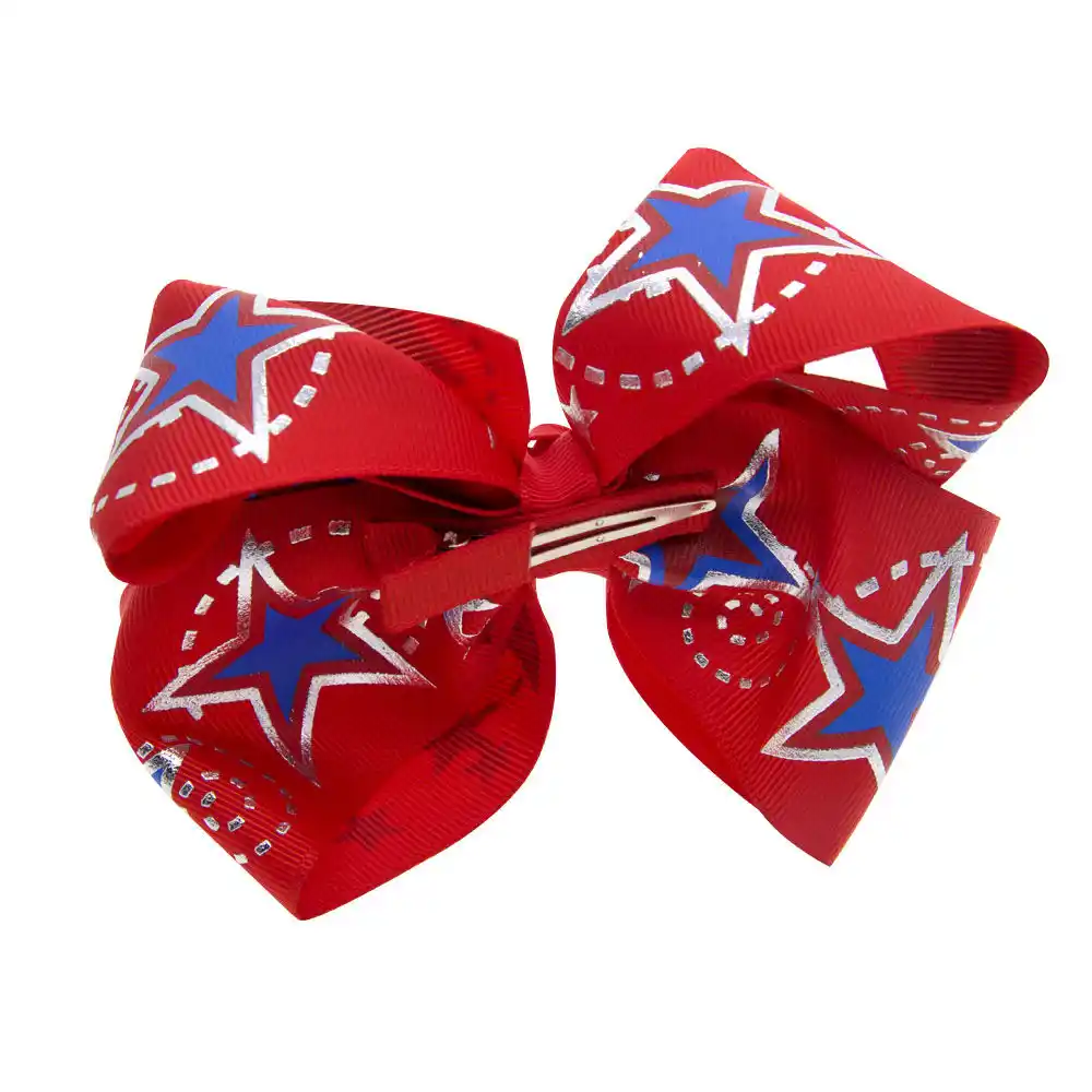 Red White And Blue Hair Bow Patriotic Bow 4th Of July Hairbow