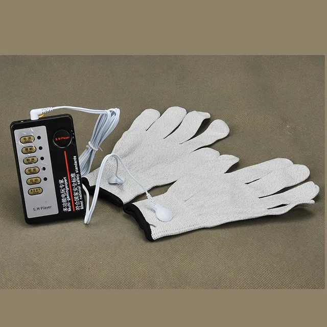 Electrical Shock Silver Fiber Therapy Massage Electrode Glove Electro Shock Gloves Electricity