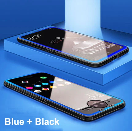 Чехлы для телефонов Vivo Nex Dual screen Case Nex 2 роскошный противоударный чехол из закаленного стекла для Vivo Nex2 Nex Dual Case Bumper - Цвет: Синий