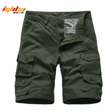 Мужские шорты Карго с несколькими карманами новые повседневные свободные шорты однотонные камуфляжные военные летние армейские камуфляжные тактические шорты
