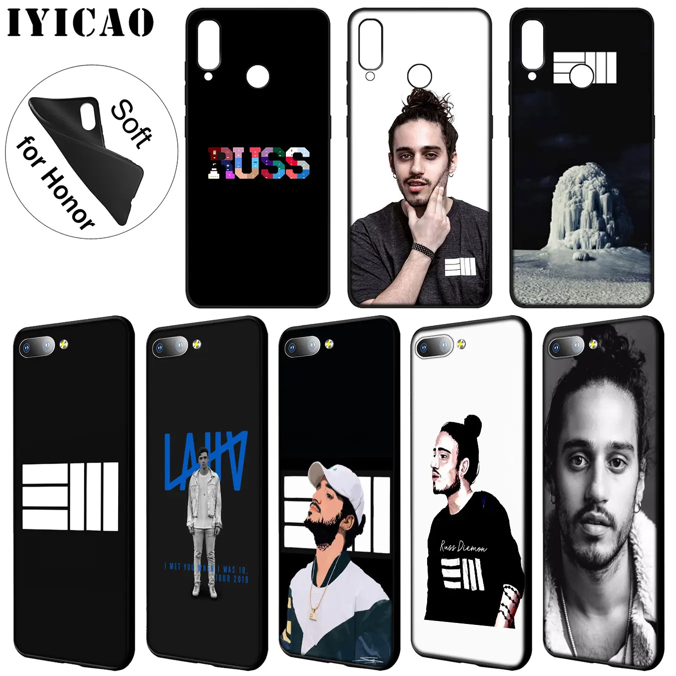 IYICAO Russ pop Мягкий силиконовый чехол для телефона Huawei Y9 Y7 Y6 Prime 2019 черный Honor 20 8C 8X 8 9 9X