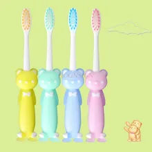 4 шт., детская зубная щетка с медвежонком, мягкие волосы, для детей 3-4-5-6-12 лет, зубная щетка для маленьких мальчиков и девочек