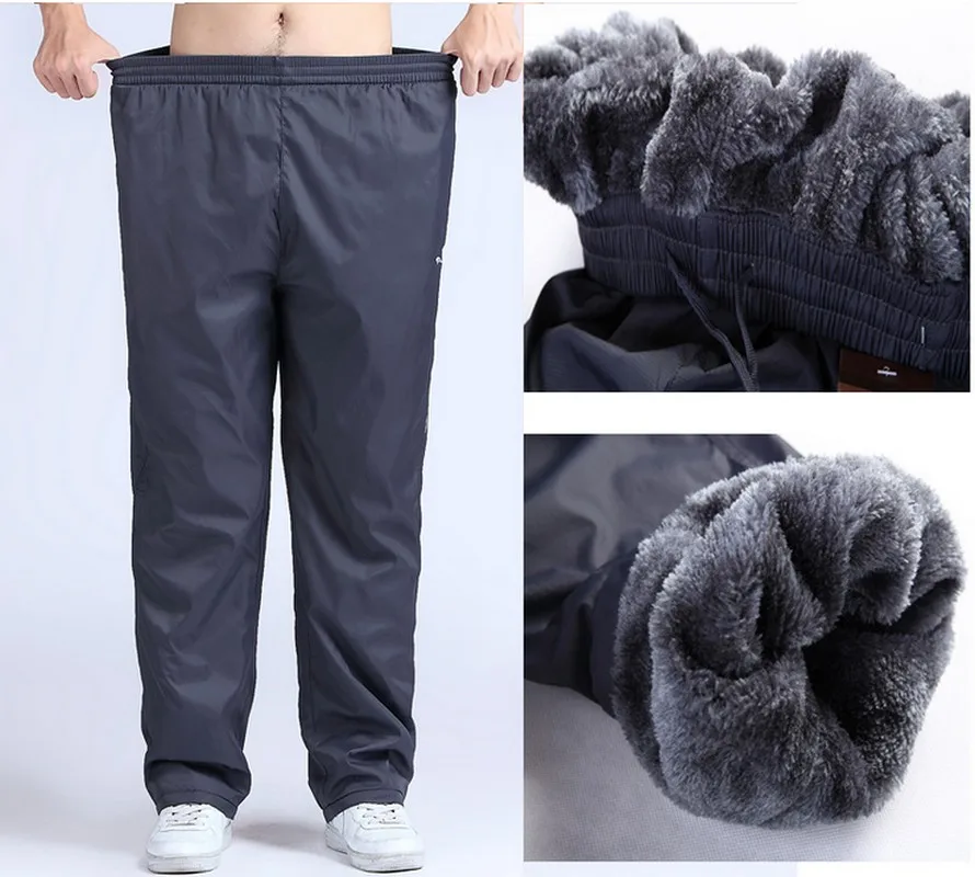 Men's Super Warm Winter Pants Thick Wool Joggers Fleece Trousers Waterproof Sweatpants Windbreaker Cargo Pants Men 4XL 5XL 6XL