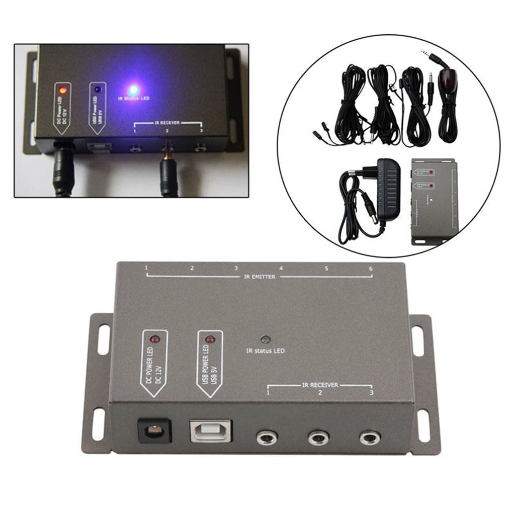 IR Infrared Remote Control Repeater Adapter Extender with Emitter Cable EU