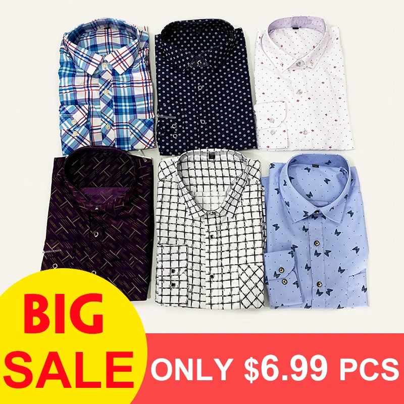 

DAVYDAISY New Arrival 100% Polyester Men's Shirt Fashion Men Print Solid Long Sleeved Shirt Male Slim Fit Brand Clothing DS-SALE