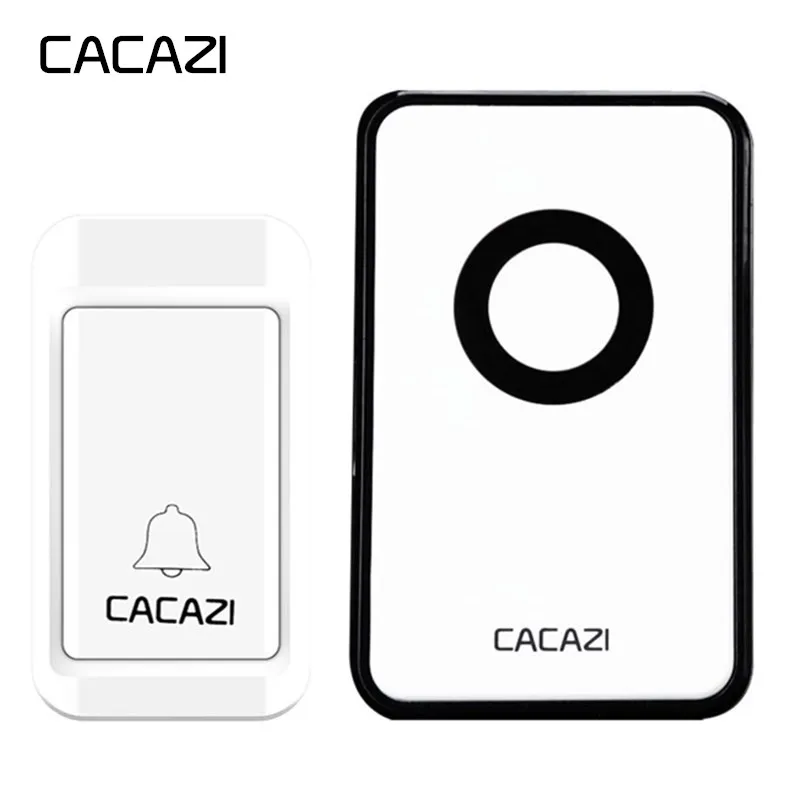 

CACAZI Wireless Doorbell Self-powered No battery Waterproof 1 Button 1 2 Receivers EU Plug Home Cordless Bell 3 Chimes 3 Volume