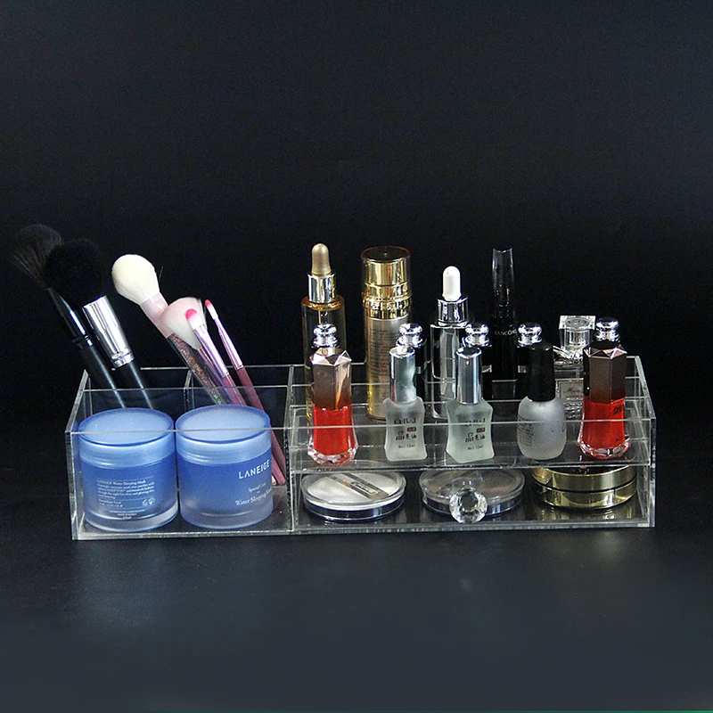 

New Acrylic Cosmetic Storage Box with a drawer Makeup Storage Case Lipstick Nail Polish Rack Holder Makeup Organizer