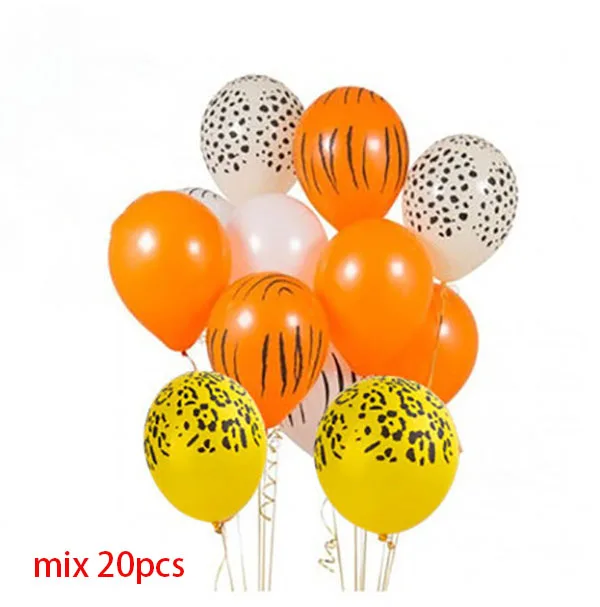 1 Набор воздушные шарики из латекса с животными Тигр Зебра собака для вечеринки в стиле сафари джунгли вечерние шары День рождения Декор Детские шары ко дню рождения - Цвет: mix1   20pcs