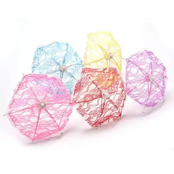 

1 Pcs Umbrella Doll Accessories Handmade Doll's Plastic Lace Fantasy Umbrella For dolls toy
