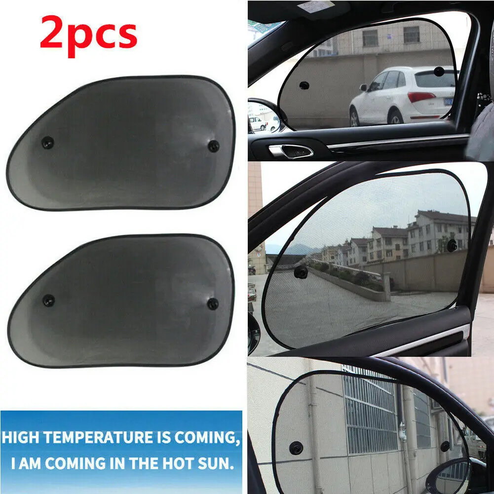 

2x Car Rear Side Window Mesh Sun Visor Shade Cover Shield UV Protector 65*38cm