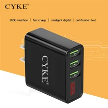 CYKE 5V 3A 3 порта USB быстрая зарядка настенное зарядное устройство штепсельная вилка США светодиодный адаптер питания для iPhone samsung мобильного телефона Канада США