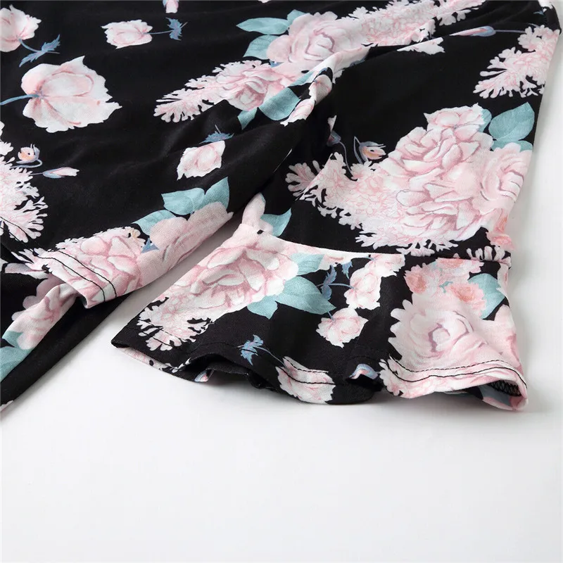 PUDCOCO, Модный женский Бохо цветочный мешковатый Топ, гофрированные рубашки с короткими рукавами, блузка для беременных, одежда размера плюс