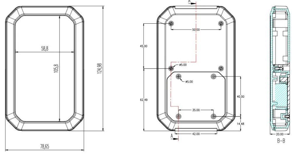 1 шт 126*80*20 мм IP65 2x AAA Пластиковый корпус для электроники распределительная коробка настраиваемый водонепроницаемый корпус прибора