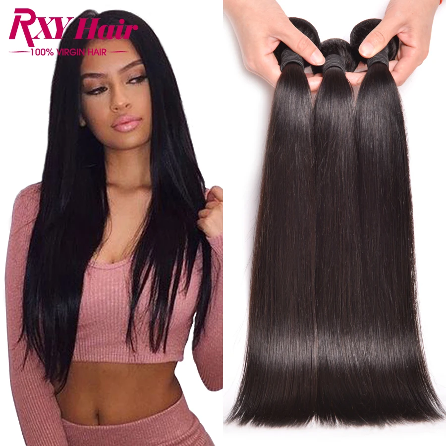 Indian Virgin Hair Straight Weave 3 bundles Raw Indian Hair Bundles 8A Unprocessed Virgin Hair Cheap Remy Human Hair extensions