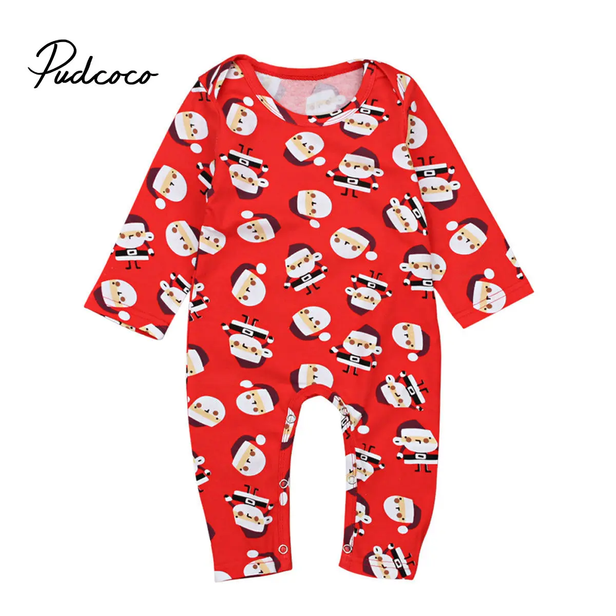

Pudcoco Christma Love Baby Girl Clothes Romper Clothing Set Jumpsuit Hat Cute Infant Girls Rompers Baby suit