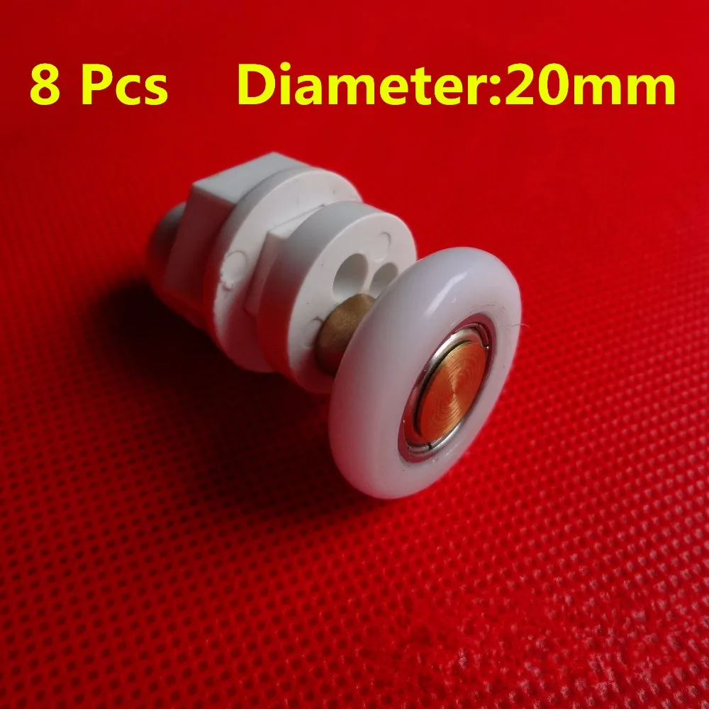 Rolos da Porta do Chuveiro da Parte Inferior da Parte Superior da Casa dos Peças 20 mm Rolos Corredores Rodas Substituição Única Roda para Cabines dos Cercos do Chuveiro 8