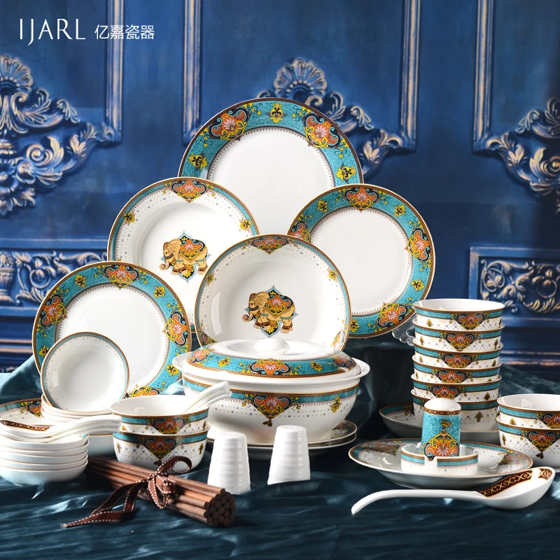 Buy 56 Pcs tableware suit Bone china dinnerware set