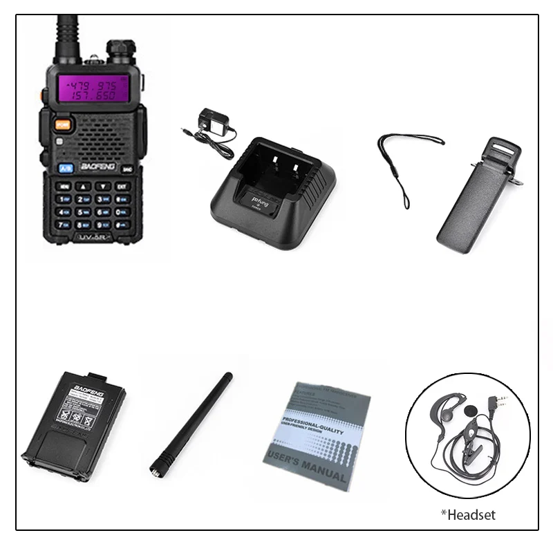 Baofeng UV-5R рация двойной дисплей двухдиапазонный Baofeng UV5R портативный 5 Вт UHF VHF двухстороннее радио Pofung UV 5R