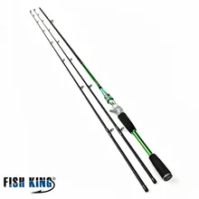 FISH KING 99% Карбон 2,4 м твердый 2 секции с одной дополнительной приманкой удочка для рыбалки/Спиннер удилище Olta Vara De Pesca Acesorios