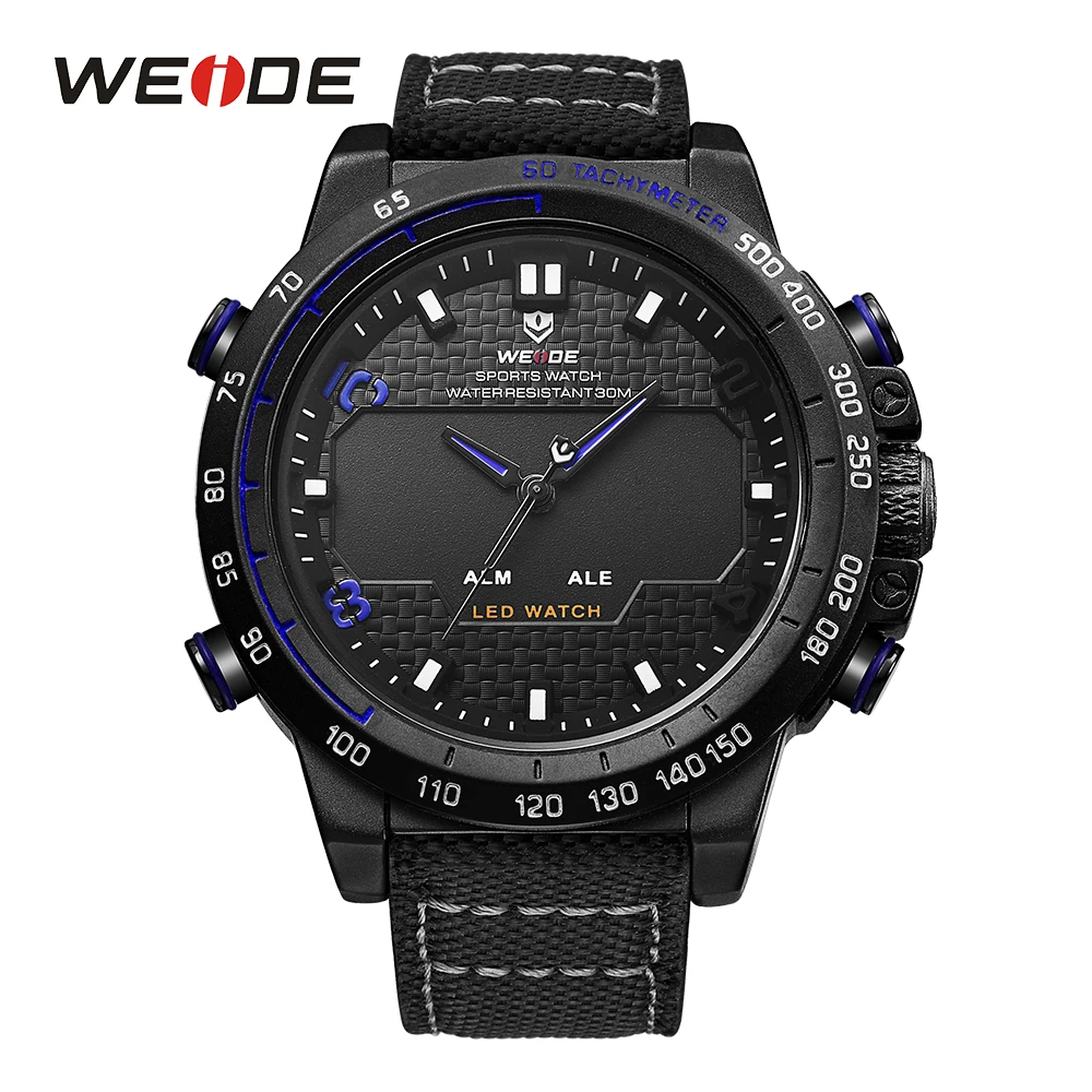 WEIDE New Quartz Mens Hot Selling Fashion Casual Top Luxury Brand Wrist Watches Clock Military Army Sports Nylon Strap Clock
