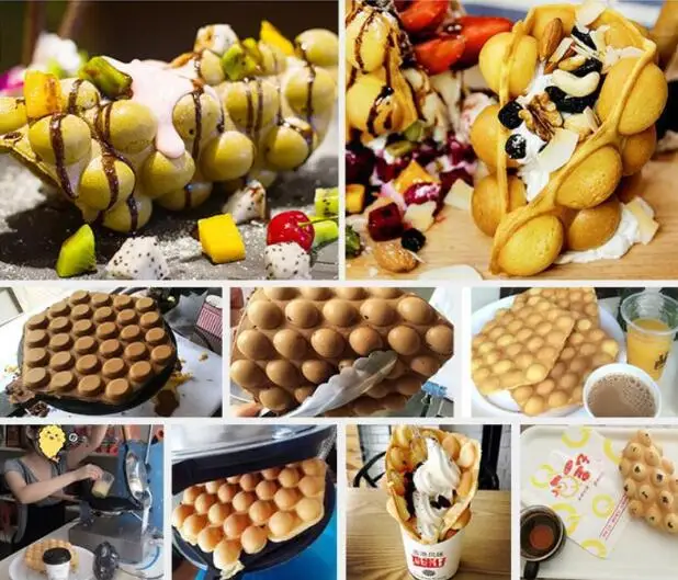 Electric Chinese eggettes waffle maker puff iron Hong Kong bubble eggs machine cake oven 110V 220V bubble waffle