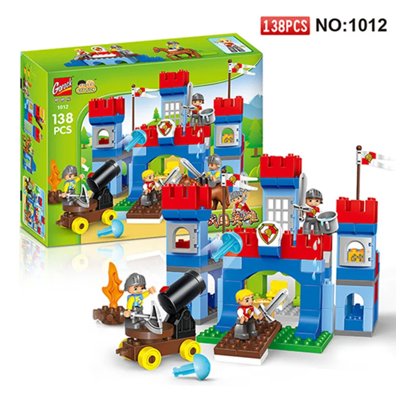 

Diy 138PCS Legoingly Duploe Pirate war Big Size Building Blocks Bricks Baby Christmas Gifts Compatible with Toys for children