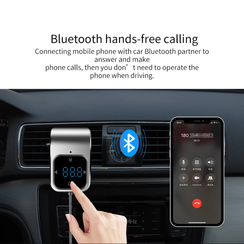 Bluetooth автомобильный беспроводной bluetooth-приемник Зарядка для автомобиля AUX MP3-плеер fm-передатчик mp3-плеер с громкой связью