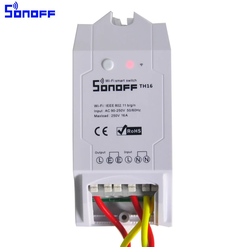 Sonoff TH16 Smart переключатель Wi Fi мониторинга Температура влажность Switch домашней