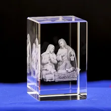 Творческий 3D Резные Крест Иисуса K9 прозрачный Изделия из кристаллов дома украшение из Кристиан для мужчин