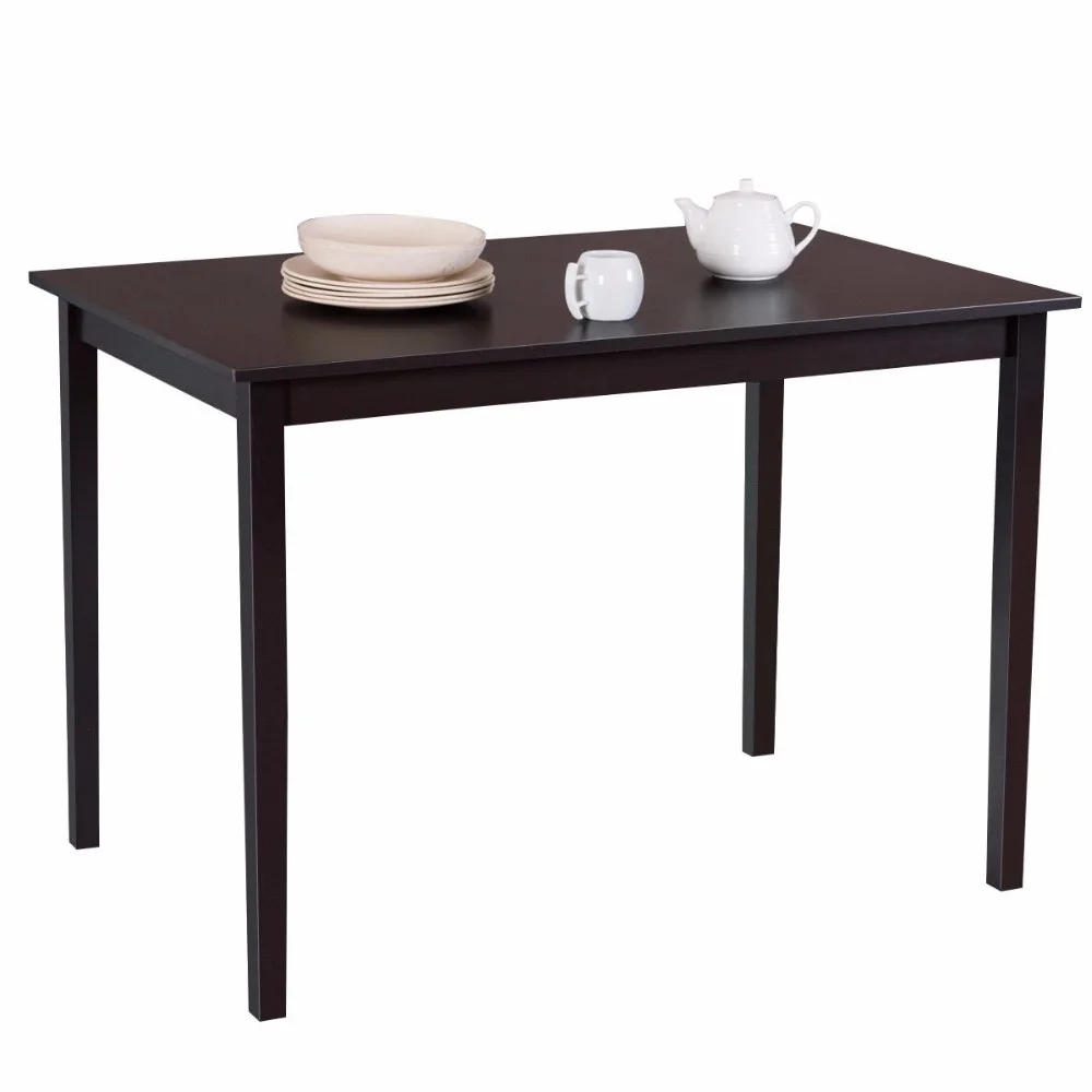 Giantex Modern Rectangle Dining Table Wooden Legs Kitchen Living Room Furniture Espresso Home Furniture HW58751