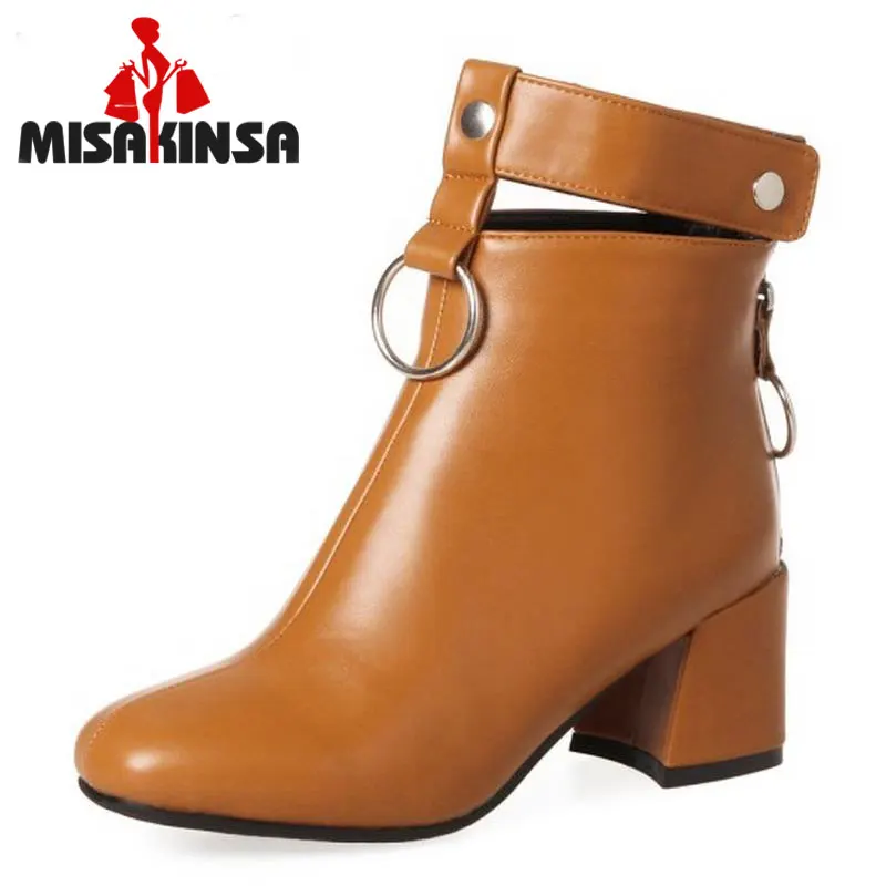

KemeKiss Size 32-46 Office Lady Fashion Ankle Boots Women Ankle Strap Cycle Zipper Boot Female Daily Dating Club Footwears