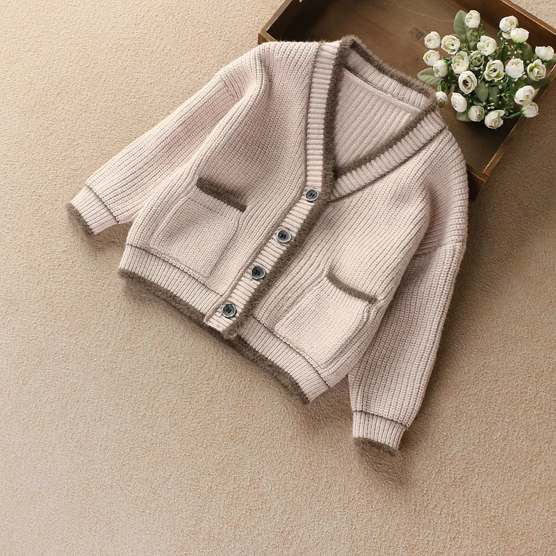 Kids Girls Candy Color Knitted Cardigans Sweaters Western Fashion Open