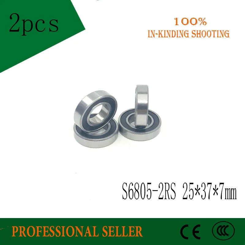 

2pcs S6805-2RS stainless steel ball bearing 25x37x7mm SS6805 2RS bike bottom bracket repair parts bearing 6805 61805 25377