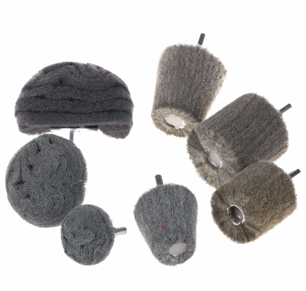 SPTA 7Pcs Of Fine Grit Mounted Sanding Mop / Polishing Pad Polishing