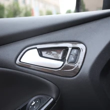 Деревянная ABS Автомобильная внутренняя дверная ручка Крышка дверная чаша защитная накладка наклейка для Ford New Focus 3 4- аксессуары