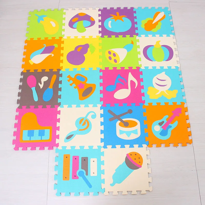 18pieces P005009 Коврик с рисунком животных из мультфильмов, EVA пены, коврики-головоломки, Детские Напольные пазлы, игровой коврик для детей, детские коврики для игр в спортзал, ползающие коврики для малышей - Цвет: 18pieces P005009
