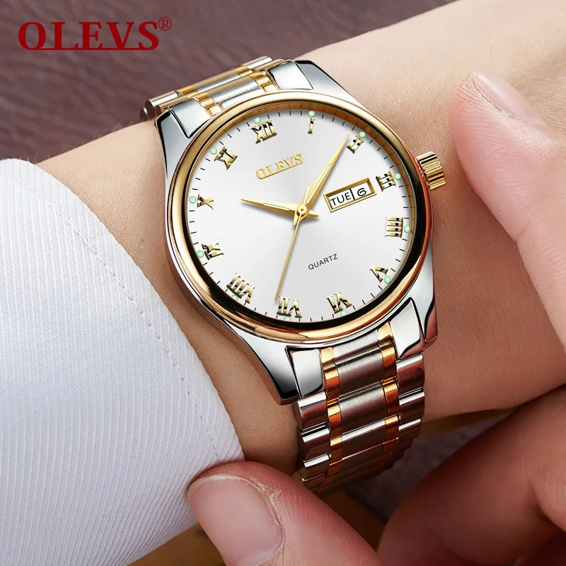

OLEVS Brand Luxury Men Watches Full Stainless Steel Casual Sport Watch Waterproof Quartz Luminous Wristwatch Relogio masculino