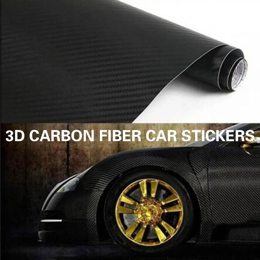 Vehemo 3D 127X50 см автомобиля Стикеры автомобиля наклейки автомобиля, защитная пленка Универсальный HIGH GLOSS DIY углеродного волокна