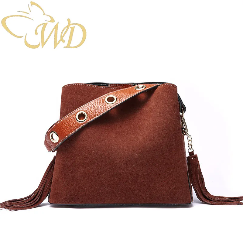 

2019 Fashion Shoulder Bags With Tassel High Quality European and American Style One Shoulder Slung Handbag Lady Leather Bag