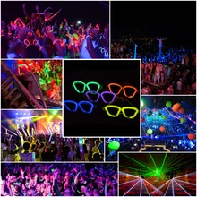 Разноцветные светящиеся флуоресцентные очки, светодиодный Очки с черепом, светящиеся палочки, неоновые, рождественские, вечерние, мигающие, новинка, игрушка