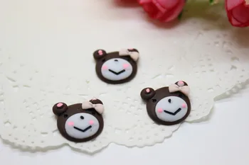

25Pcs/lot 20mm resin food kawaii mini bear chocolate cookie Resin kawaii Cabochons Flatback Cabochon for phone deco