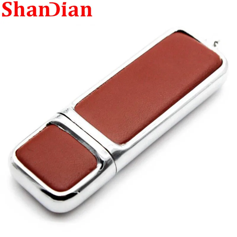 SHANDIAN оптовая продажа кожа высокое качество usb флэш накопитель мех металлическая