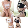 1 Set Cosplay Cat Hollow Keyhole Bra With Briefs Lingerie Underwear Set With Necklace Adjustable Straps Closure ► Photo 2/6