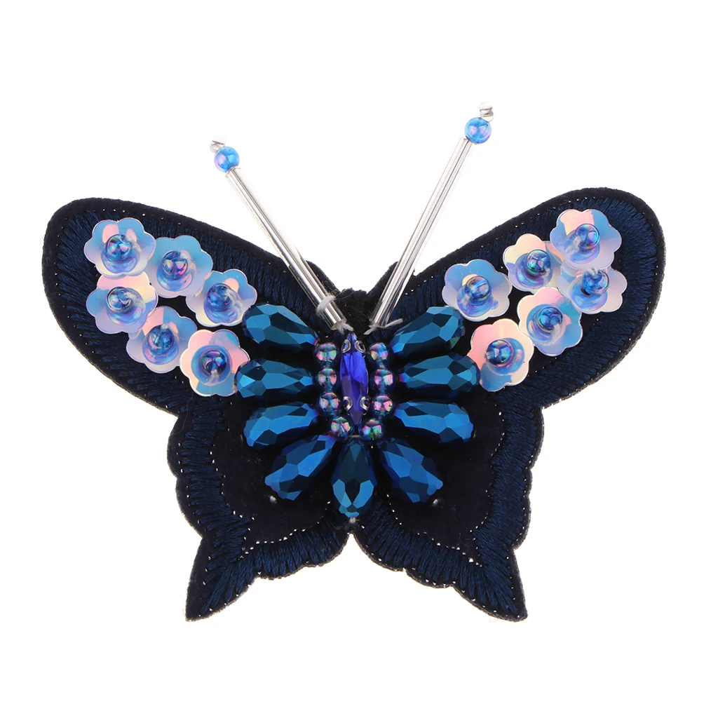 Sequin Beads Patches Butterfly Style Clothes Embellishments Embroidery Applique Decorations for Repair/Design